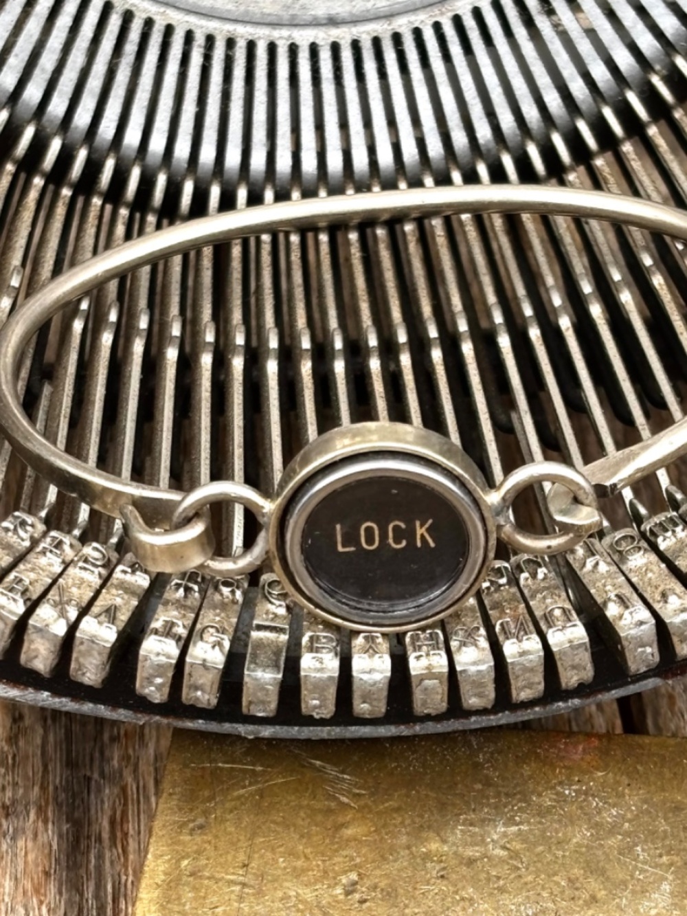 Vintage Royal "LOCK" Typewriter Key Bracelet Handmade OOAK Churoncalla